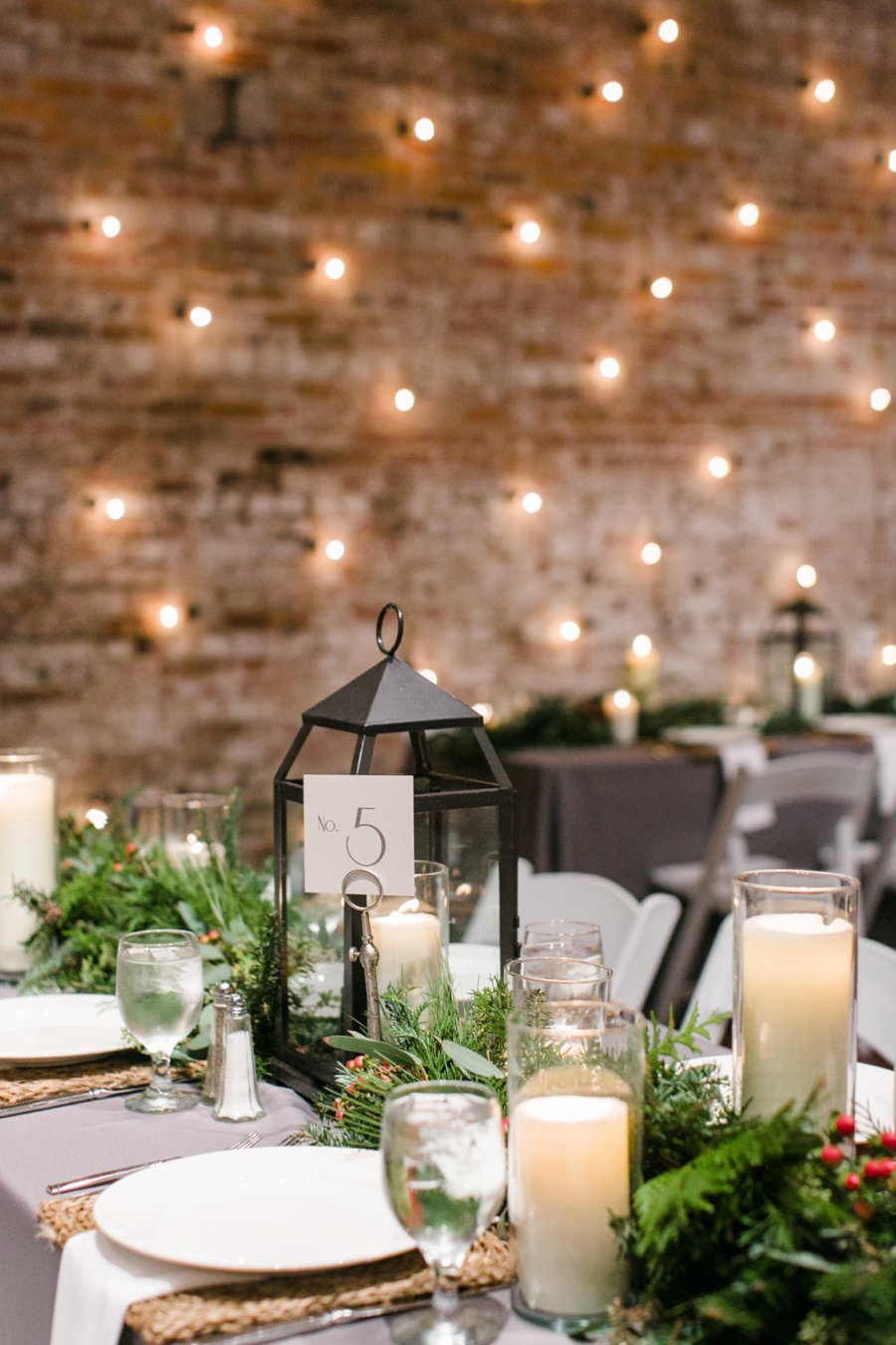 A Gray, Green, & Red Wintery North Carolina Wedding via TheELD.com