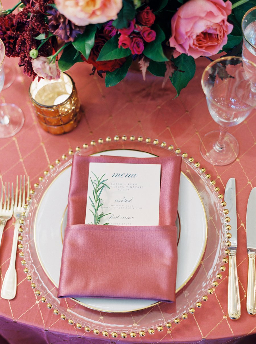 An Elegant Coral & Red Virginia Vineyard Wedding via TheELD.com