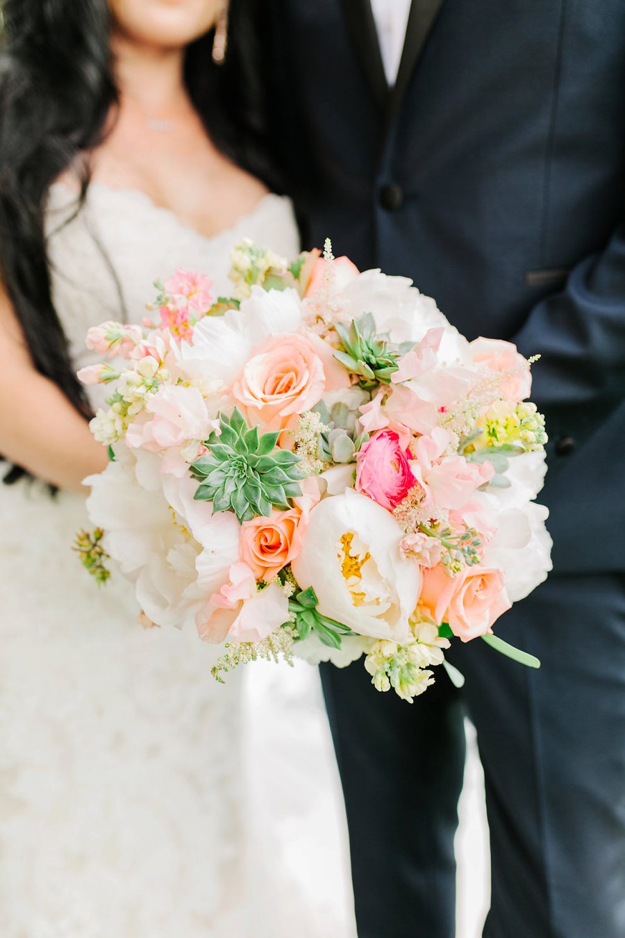 Romantic Pink, Coral & Gold Florida Wedding via TheELD.com