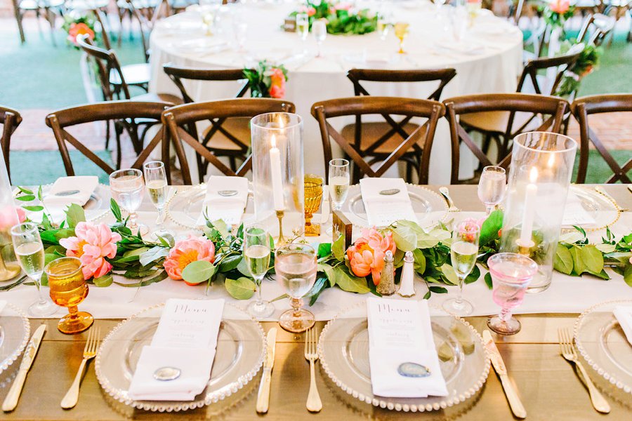 Romantic Pink, Coral & Gold Florida Wedding via TheELD.com