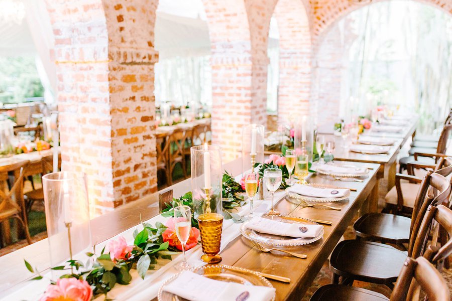 Romantic Pink, Coral & Gold Florida Wedding via TheELD.com