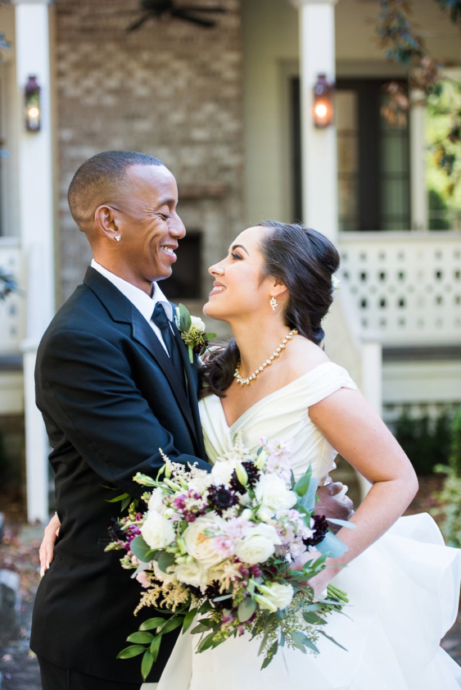 An Elegant Burgundy & Gold Tented Pensacola Wedding Day via TheELD.com