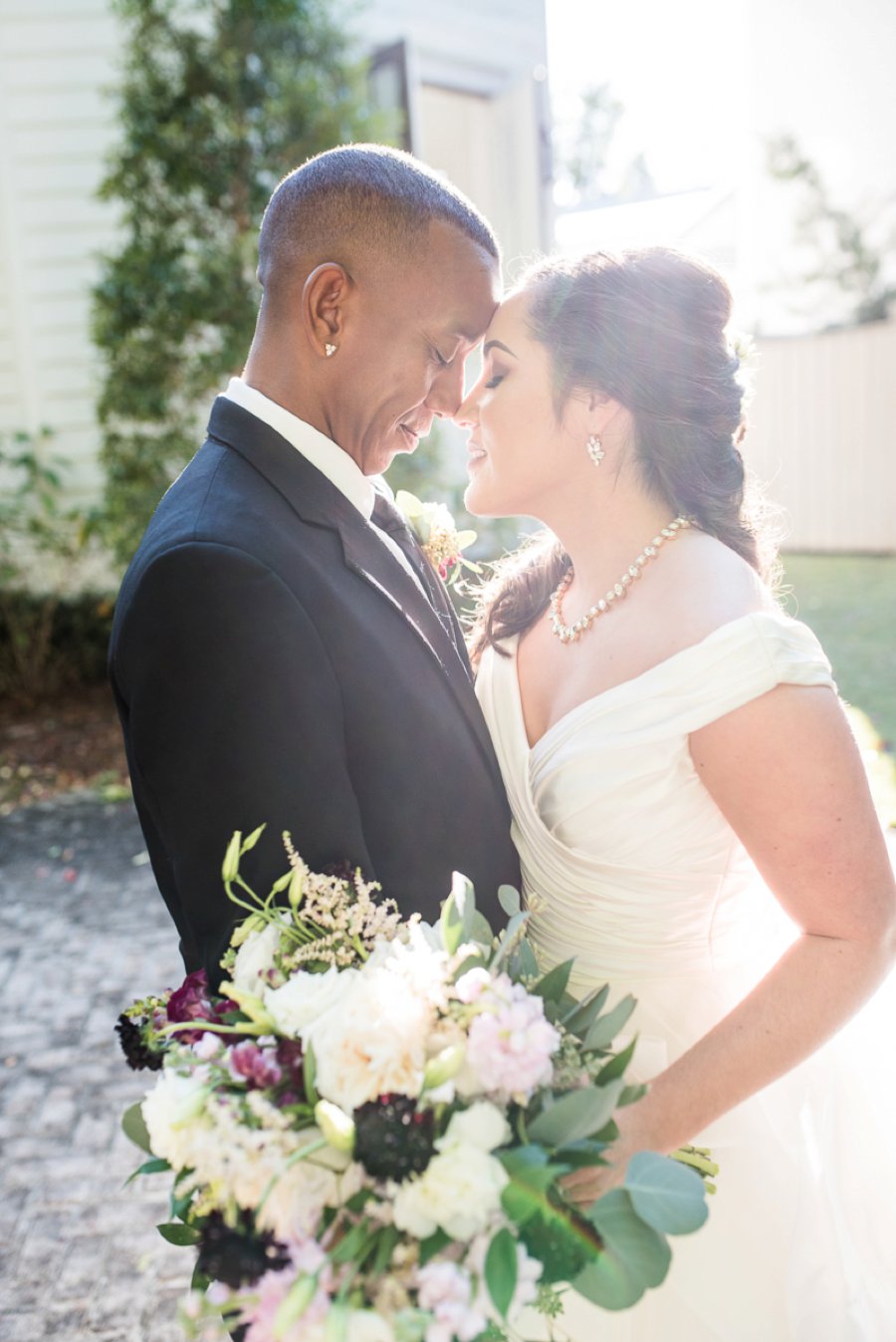 An Elegant Burgundy & Gold Tented Pensacola Wedding Day via TheELD.com