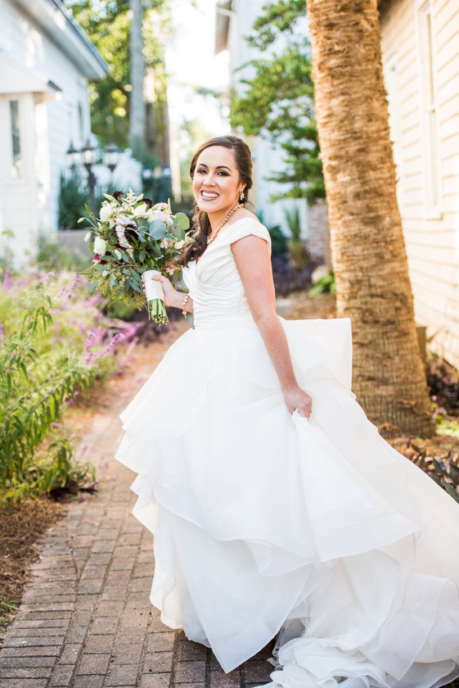 An Elegant Burgundy & Gold Tented Pensacola Wedding Day via TheELD.com