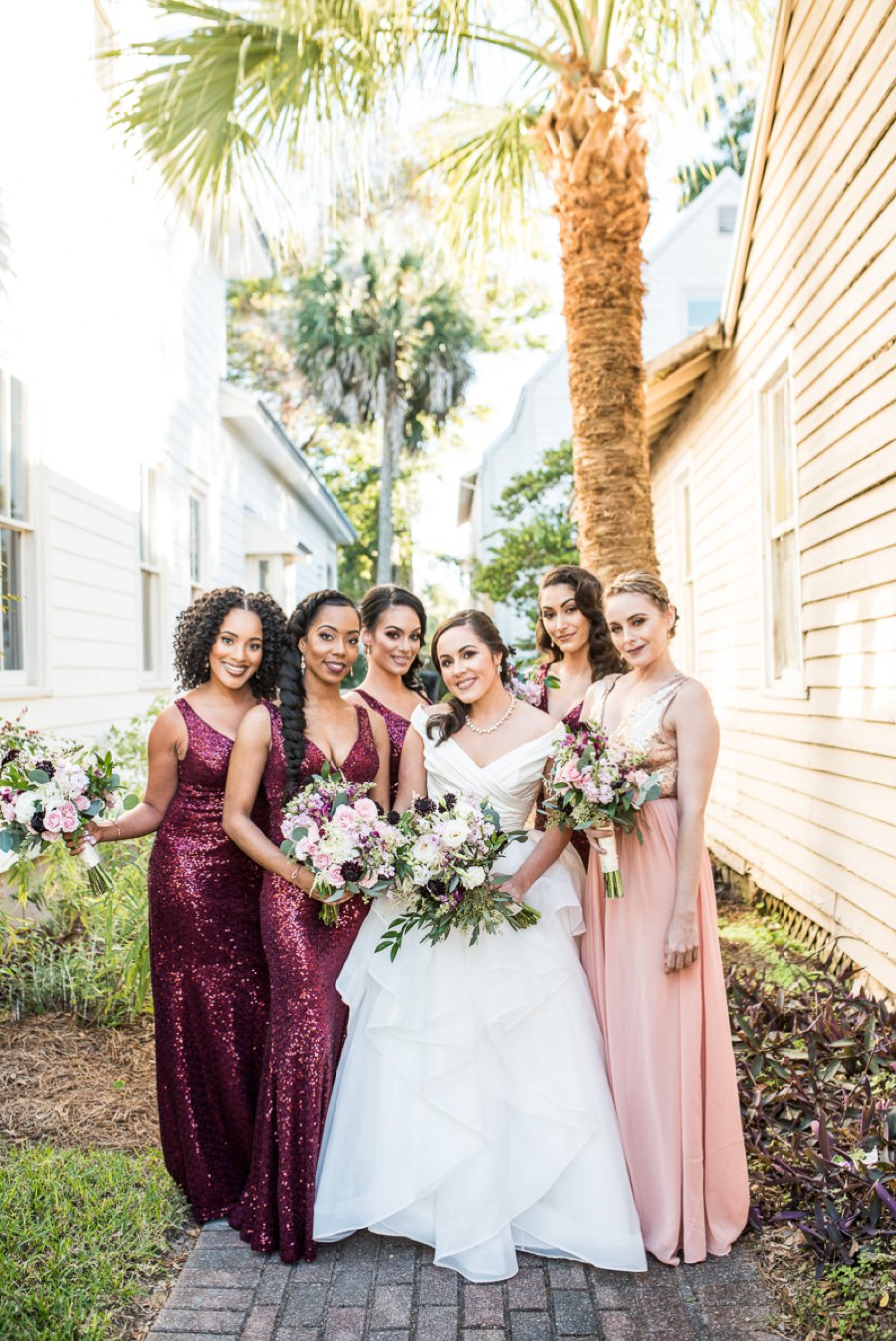 An Elegant Burgundy & Gold Tented Pensacola Wedding Day via TheELD.com