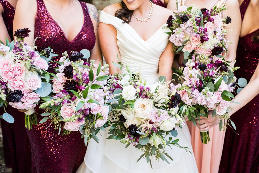 An Elegant Burgundy & Gold Tented Pensacola Wedding Day via TheELD.com