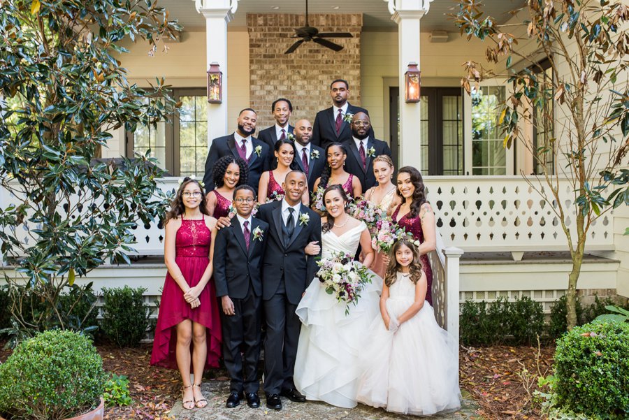 An Elegant Burgundy & Gold Tented Pensacola Wedding Day via TheELD.com