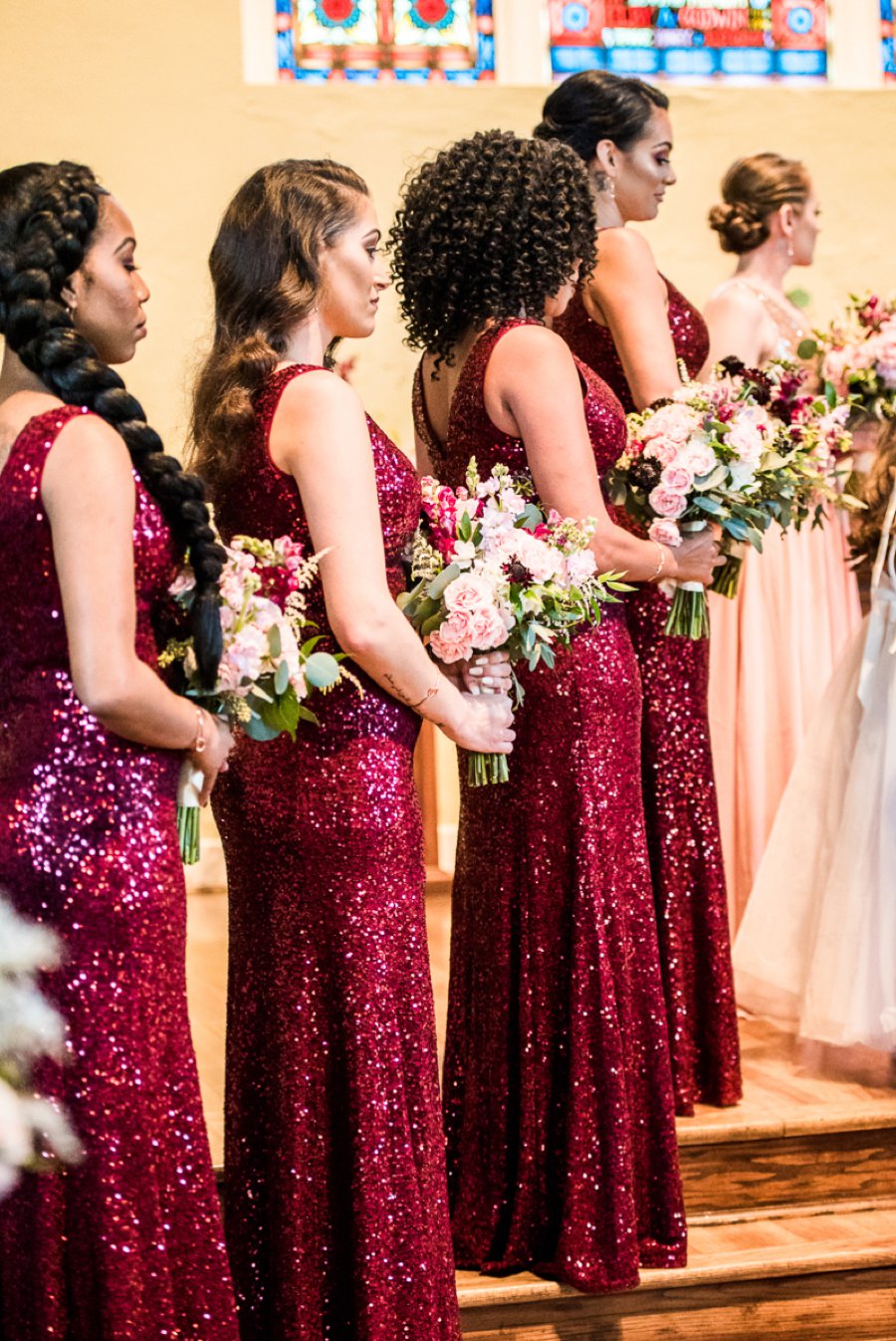 An Elegant Burgundy & Gold Tented Pensacola Wedding Day via TheELD.com