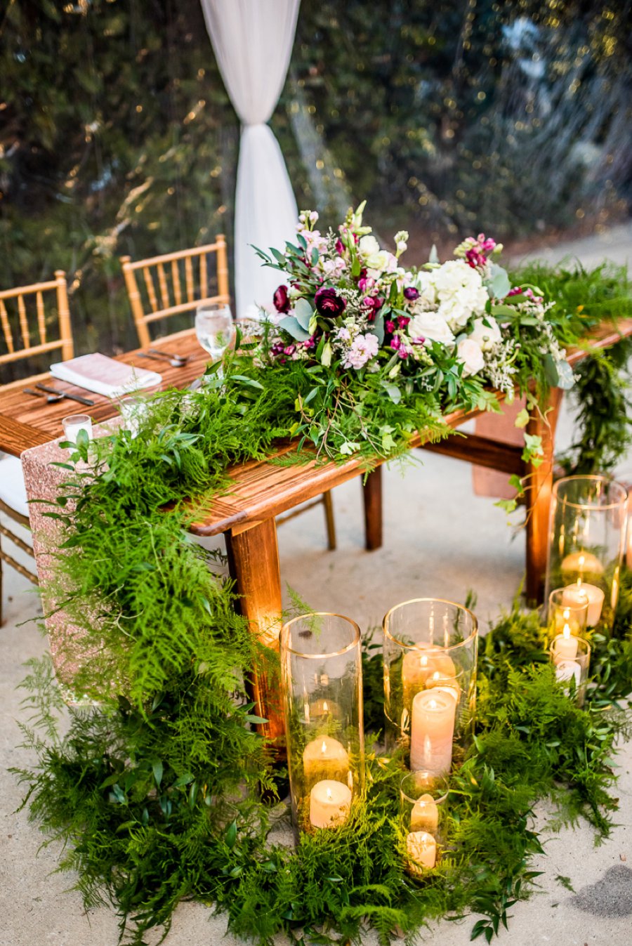 An Elegant Burgundy & Gold Tented Pensacola Wedding Day via TheELD.com