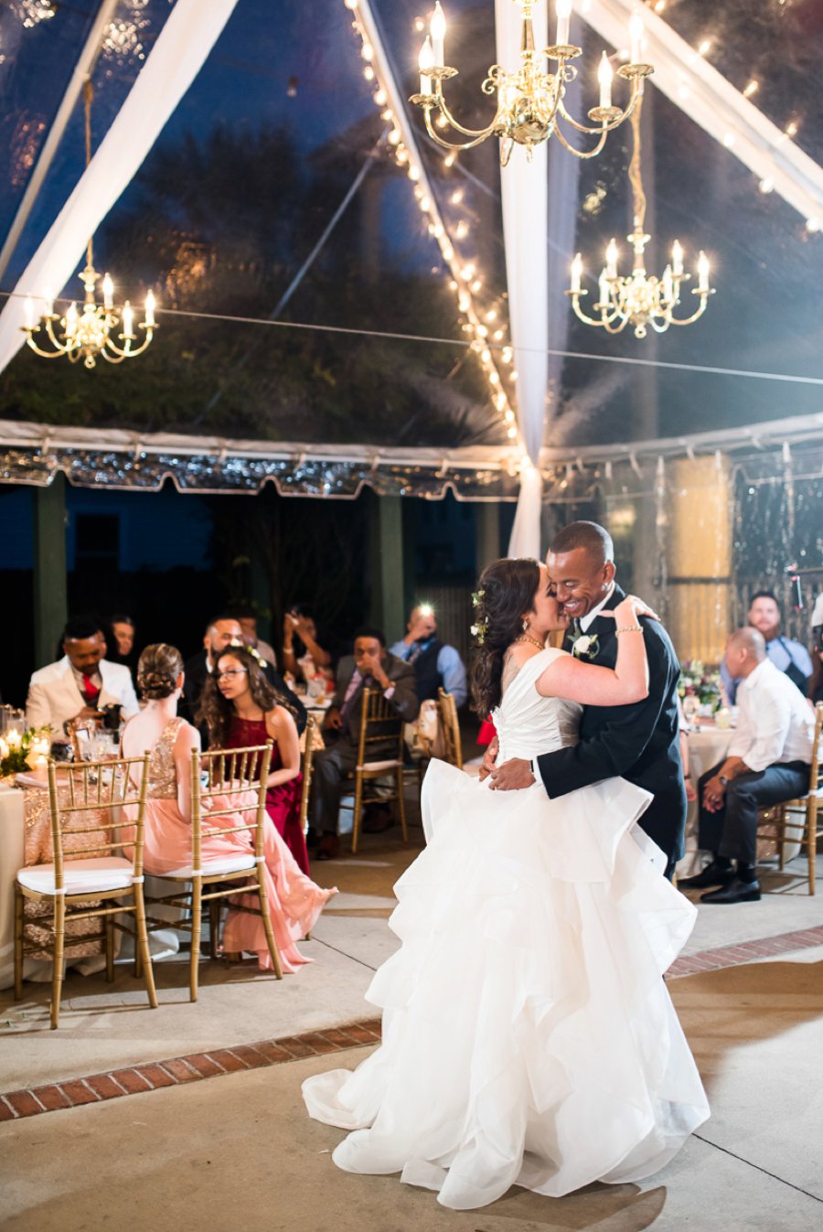 An Elegant Burgundy & Gold Tented Pensacola Wedding Day via TheELD.com