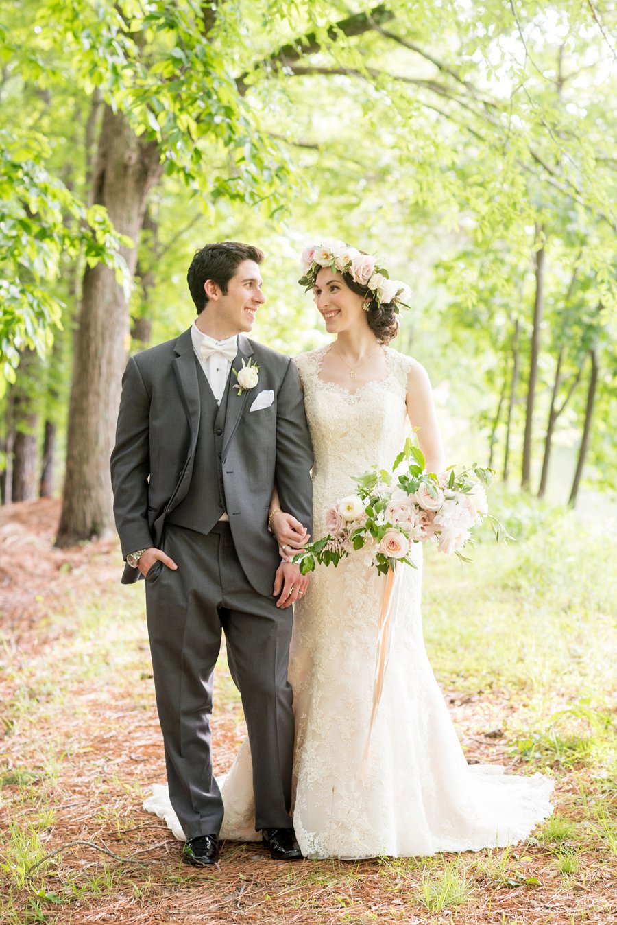 A Romantic Blush & Gold Spring North Carolina Wedding via TheELD.com
