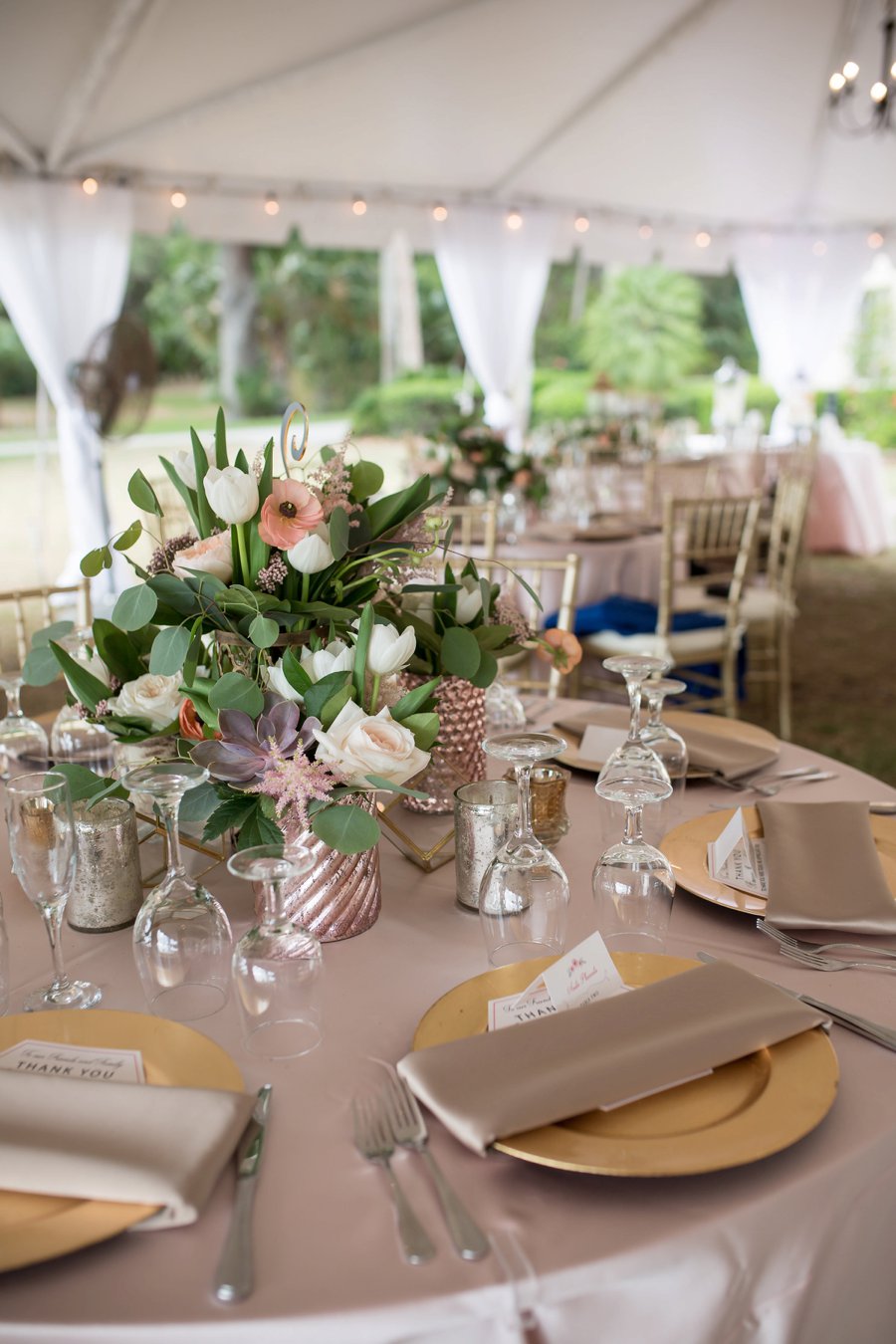 A Classic Blush & Gold Tented Sarasota Wedding Day via TheELD.com