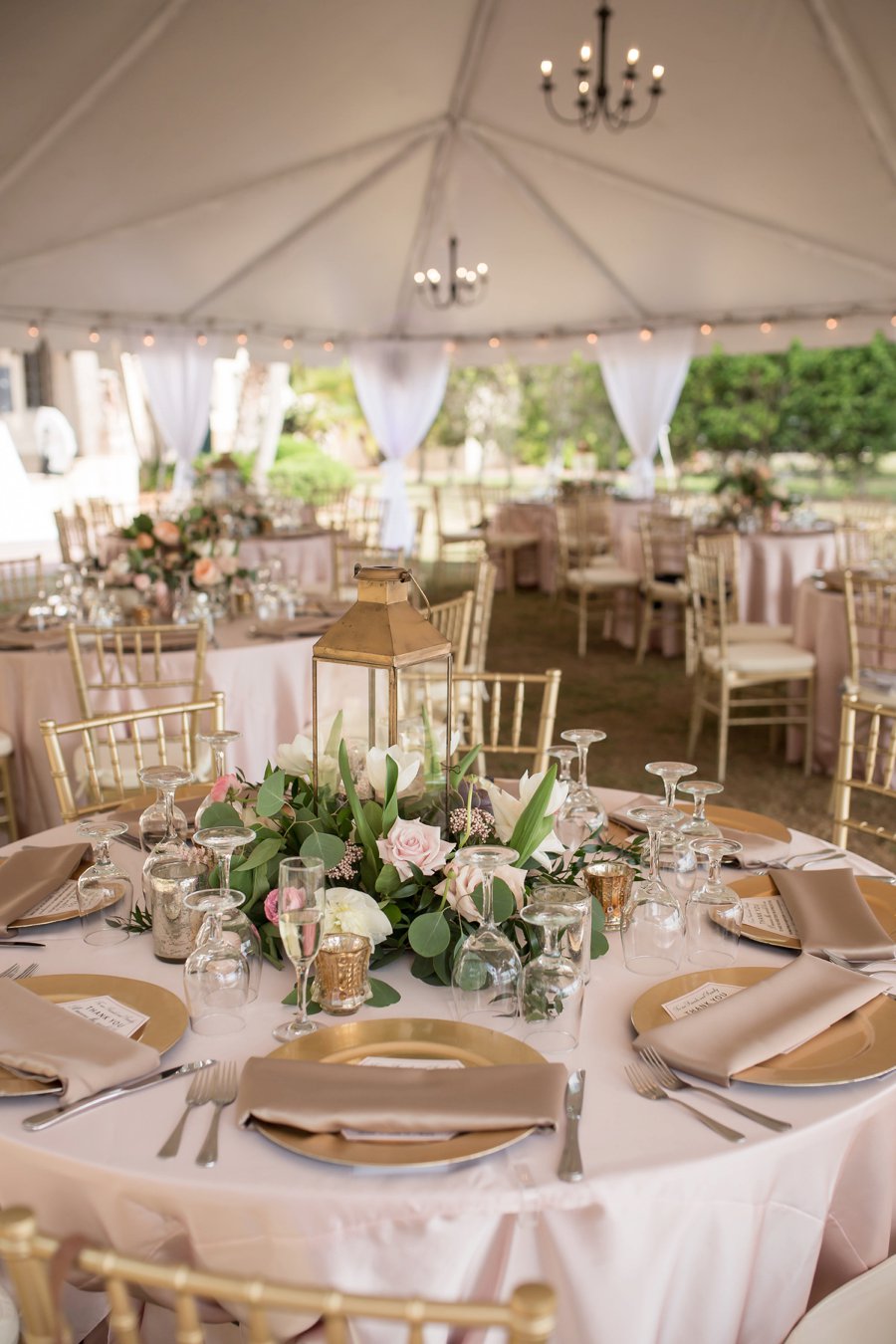 A Classic Blush & Gold Tented Sarasota Wedding Day via TheELD.com