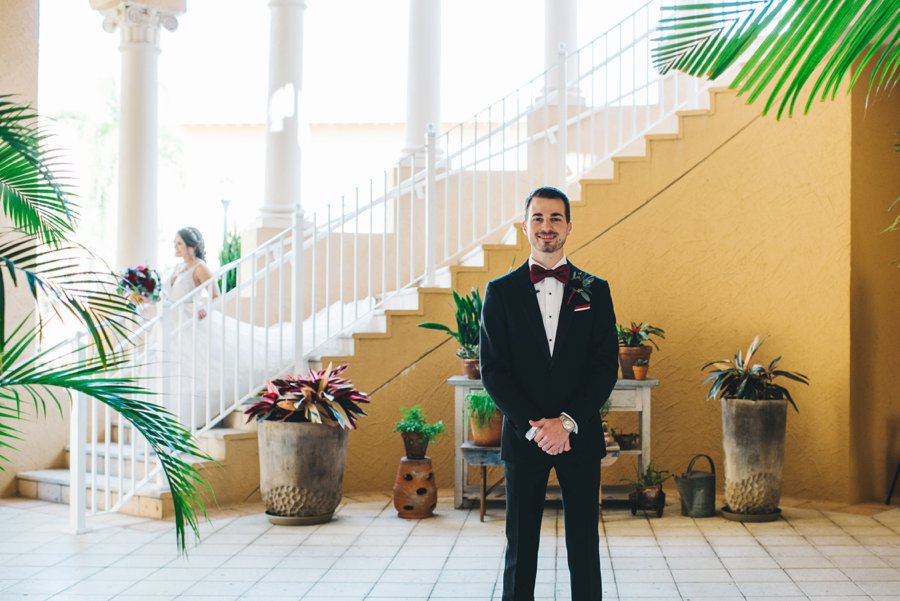 An Elegant Burgundy and Navy Fairytale Orlando Wedding Day via TheELD.com