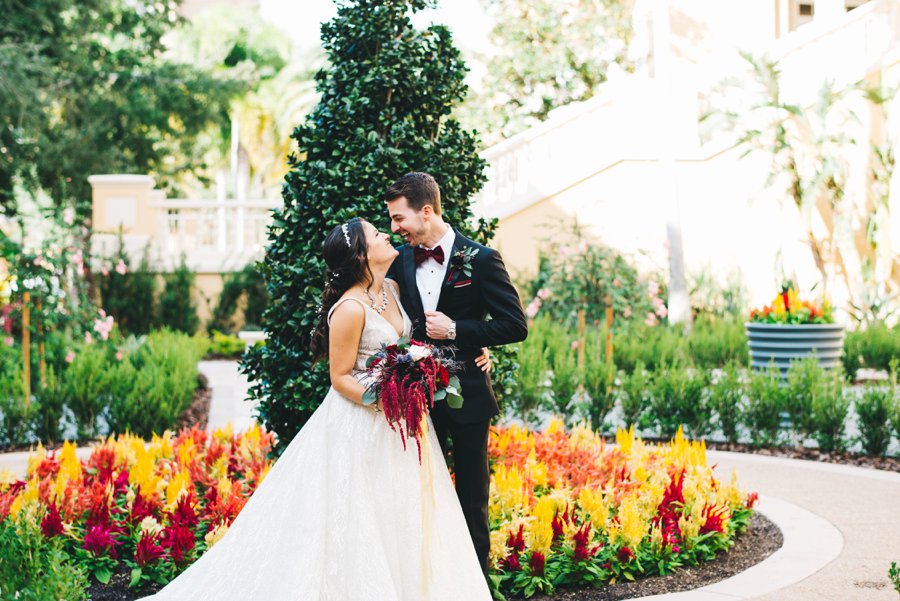 An Elegant Burgundy and Navy Fairytale Orlando Wedding Day via TheELD.com