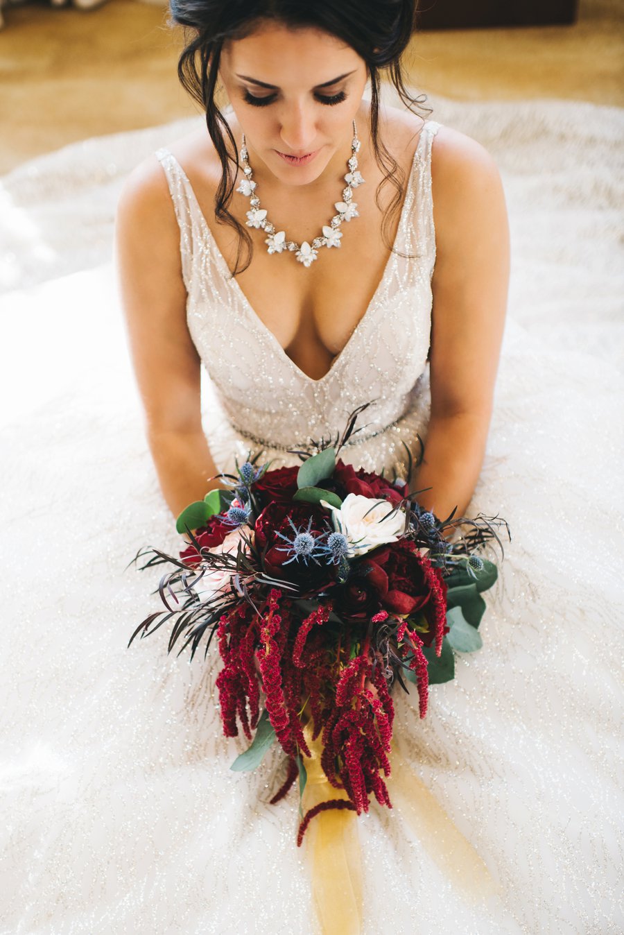 An Elegant Burgundy and Navy Fairytale Orlando Wedding Day via TheELD.com