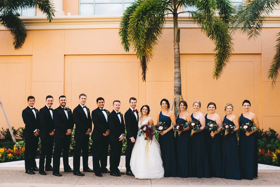 An Elegant Burgundy and Navy Fairytale Orlando Wedding Day via TheELD.com