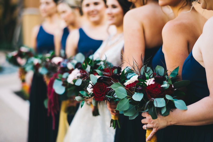 An Elegant Burgundy and Navy Fairytale Orlando Wedding Day via TheELD.com