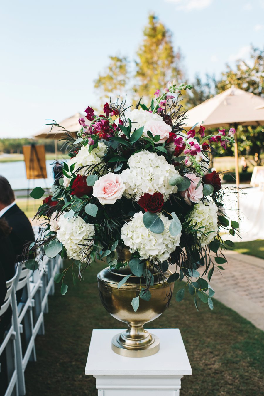 An Elegant Burgundy and Navy Fairytale Orlando Wedding Day via TheELD.com