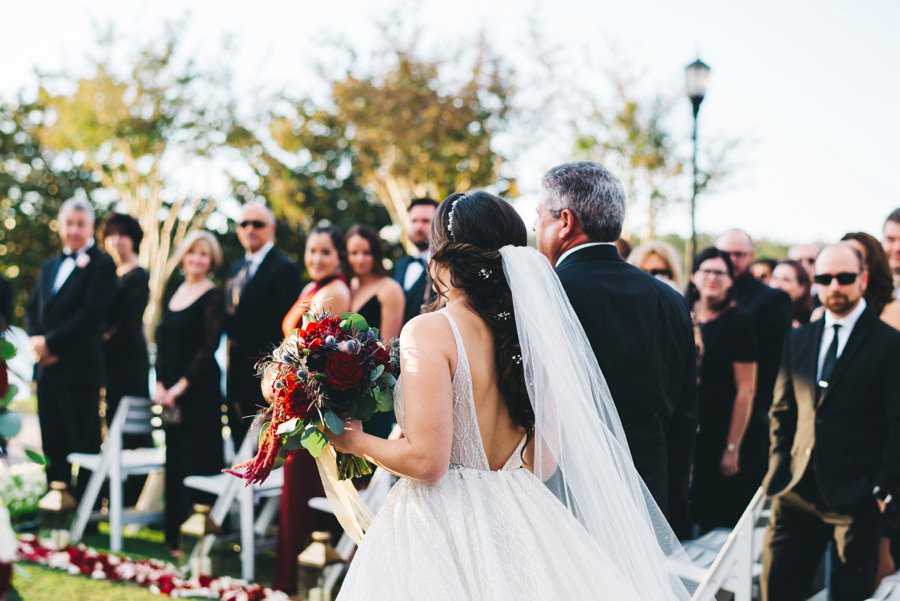 An Elegant Burgundy and Navy Fairytale Orlando Wedding Day via TheELD.com