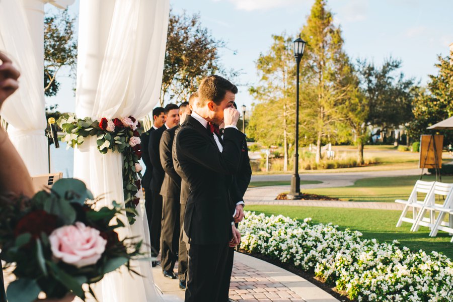 An Elegant Burgundy and Navy Fairytale Orlando Wedding Day via TheELD.com