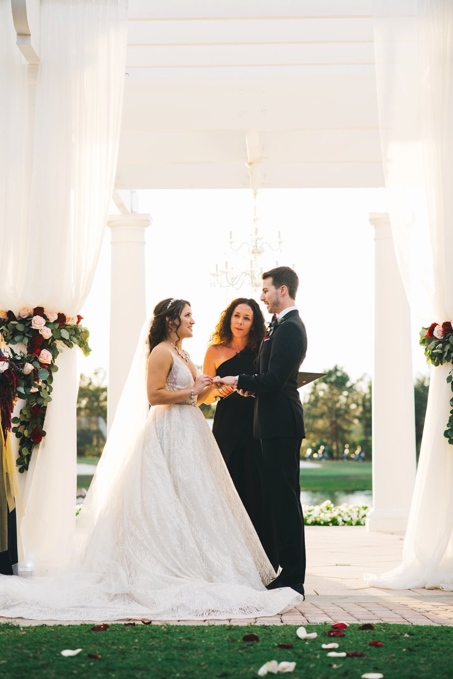 An Elegant Burgundy and Navy Fairytale Orlando Wedding Day via TheELD.com