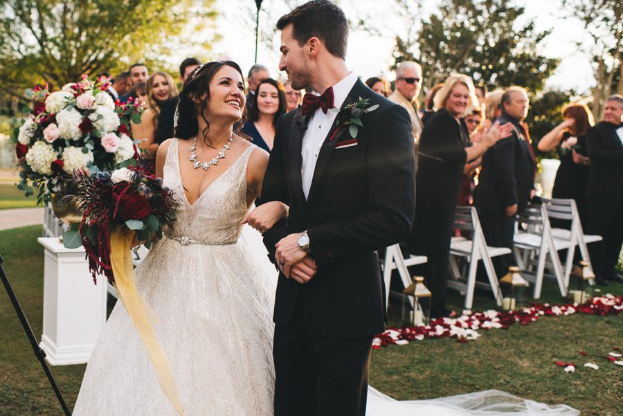 An Elegant Burgundy and Navy Fairytale Orlando Wedding Day via TheELD.com