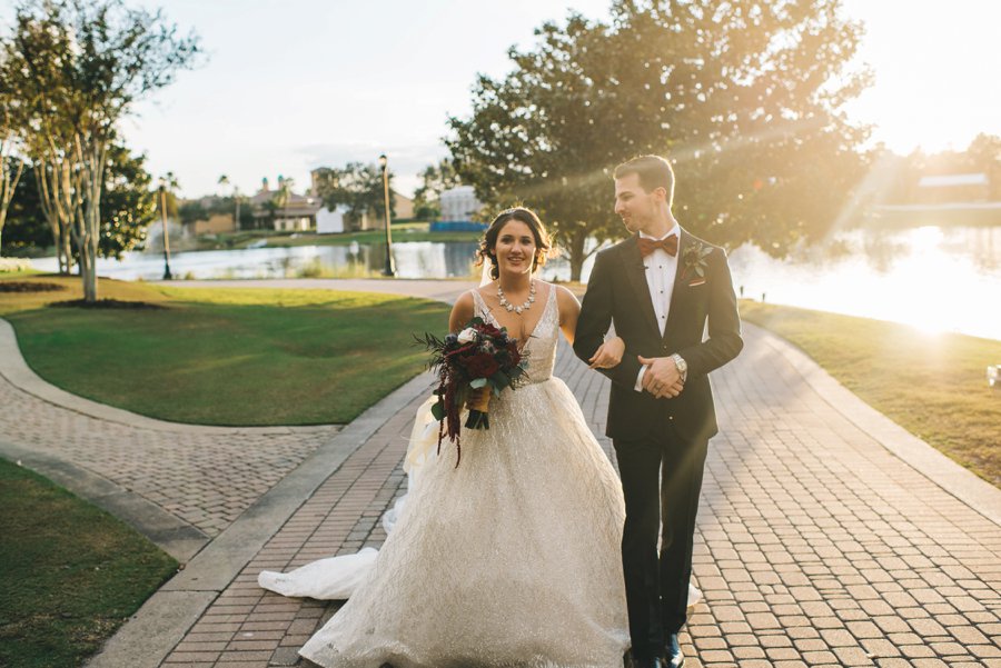 An Elegant Burgundy and Navy Fairytale Orlando Wedding Day via TheELD.com