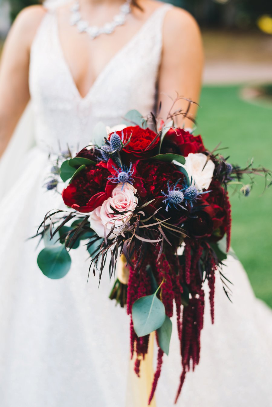 An Elegant Burgundy and Navy Fairytale Orlando Wedding Day via TheELD.com