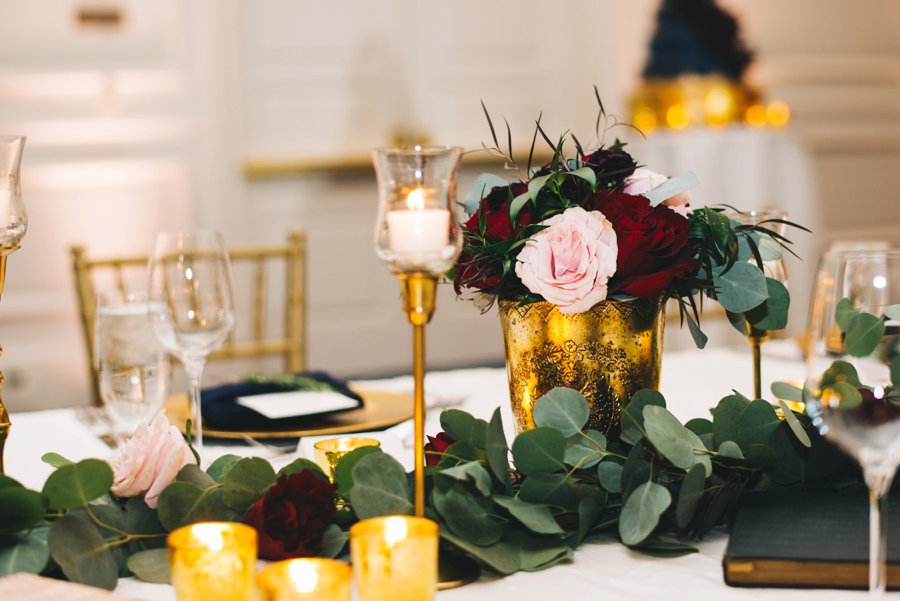 An Elegant Burgundy and Navy Fairytale Orlando Wedding Day via TheELD.com