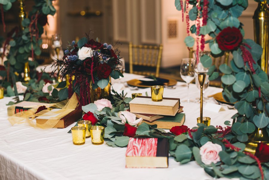 An Elegant Burgundy and Navy Fairytale Orlando Wedding Day via TheELD.com