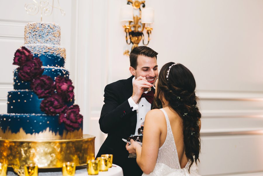 An Elegant Burgundy and Navy Fairytale Orlando Wedding Day via TheELD.com