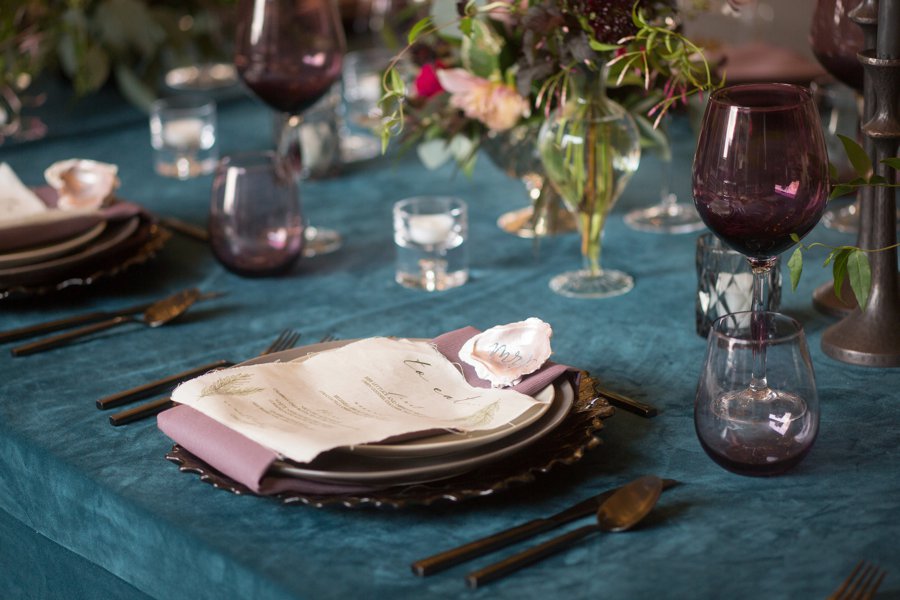 Modern Elegant Jewel toned Wedding Inspiration via TheELD.com