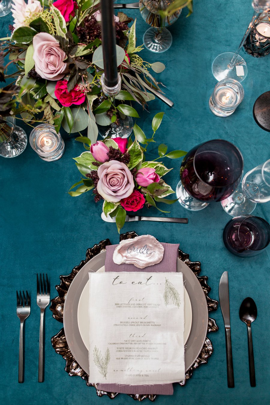 Modern Elegant Jewel toned Wedding Inspiration via TheELD.com