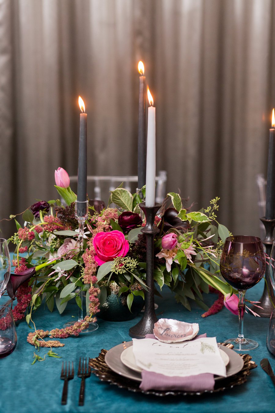 Modern Elegant Jewel toned Wedding Inspiration via TheELD.com