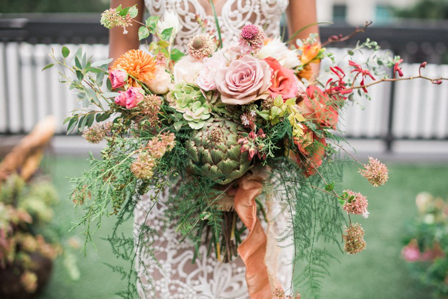 Organic Peach, Purple & Greenery Foodie Wedding Ideas via TheELD.com