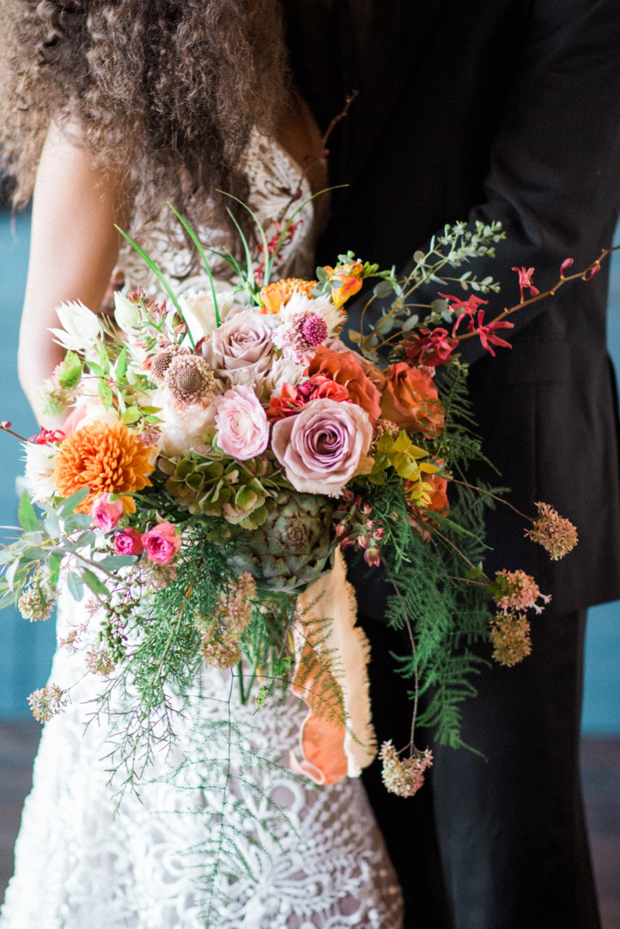 Organic Peach, Purple & Greenery Foodie Wedding Ideas via TheELD.com