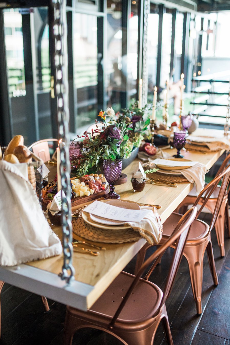 Organic Peach, Purple & Greenery Foodie Wedding Ideas via TheELD.com