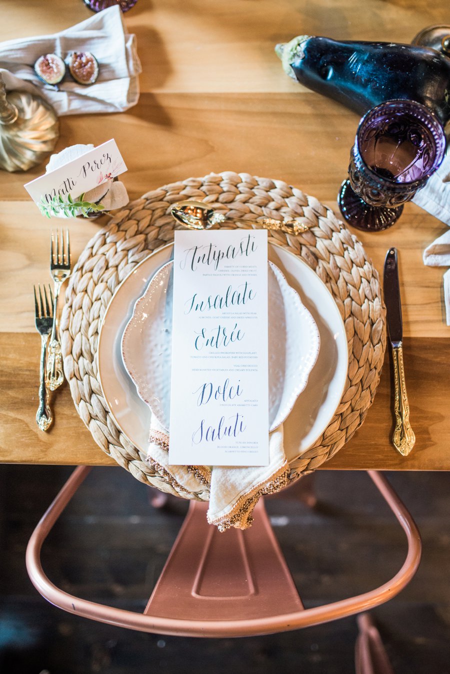 Organic Peach, Purple & Greenery Foodie Wedding Ideas via TheELD.com