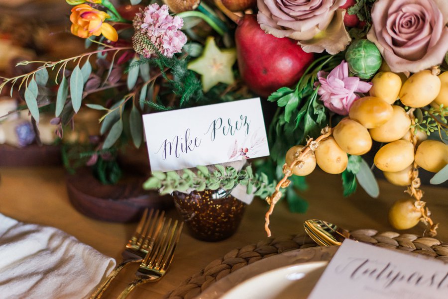 Organic Peach, Purple & Greenery Foodie Wedding Ideas via TheELD.com