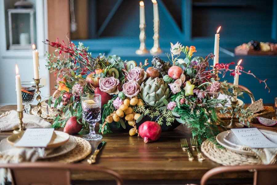 Organic Peach, Purple & Greenery Foodie Wedding Ideas via TheELD.com