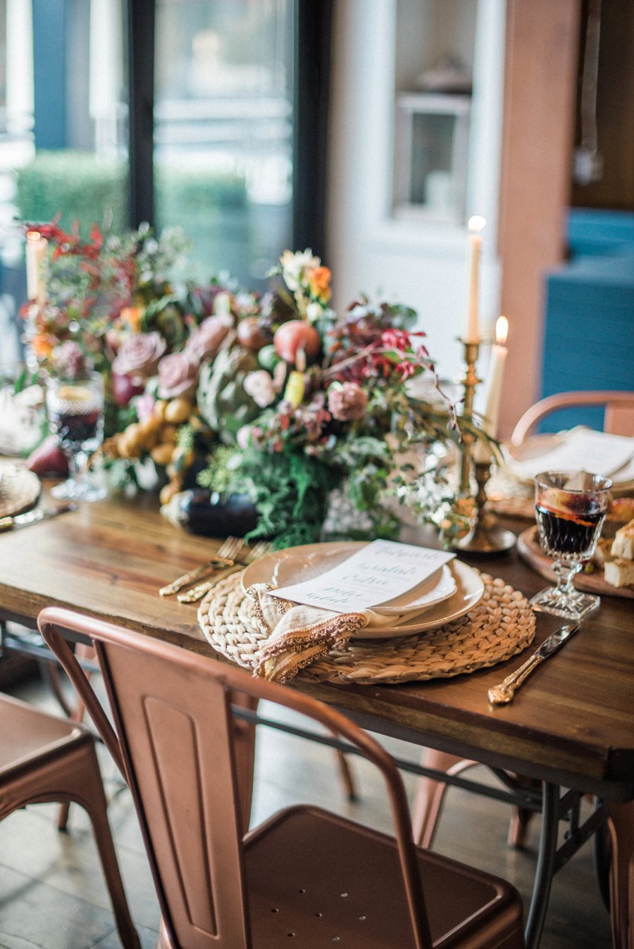 Organic Peach, Purple & Greenery Foodie Wedding Ideas via TheELD.com