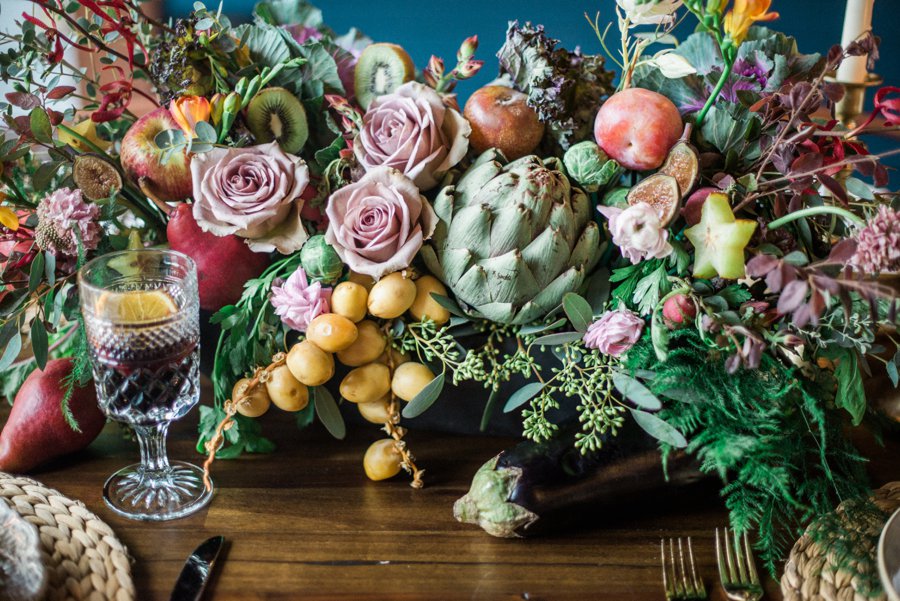 Organic Peach, Purple & Greenery Foodie Wedding Ideas via TheELD.com