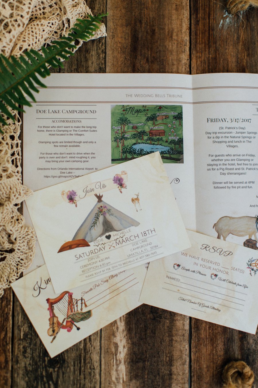 A Colorful & Whimsical Glamping Wedding Weekend via TheELD.com