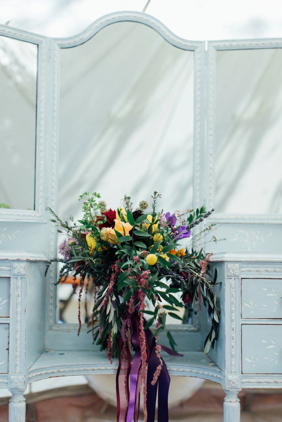 A Colorful & Whimsical Glamping Wedding Weekend via TheELD.com