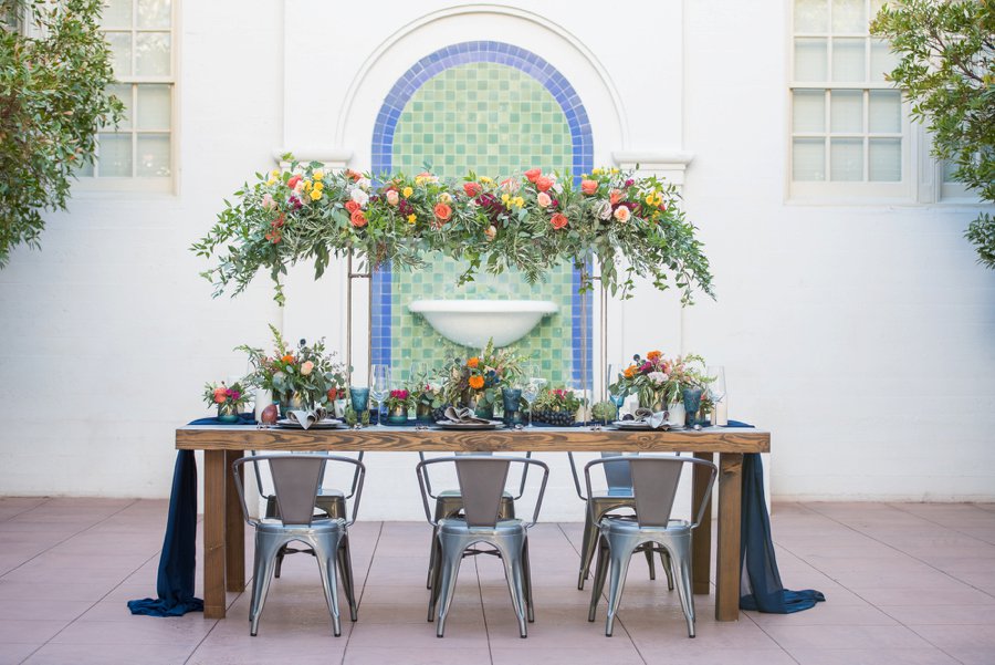 Colorful Navy, Yellow, and Orange Wedding Ideas via TheELD.com