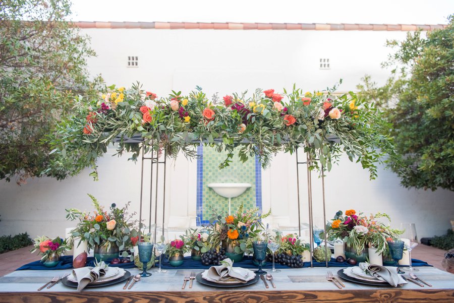 Colorful Navy, Yellow, and Orange Wedding Ideas via TheELD.com