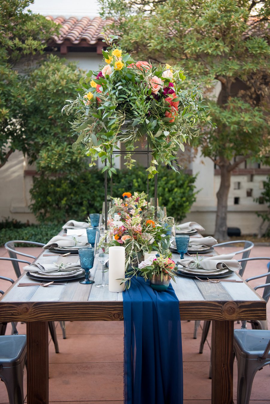 Colorful Navy, Yellow, and Orange Wedding Ideas via TheELD.com