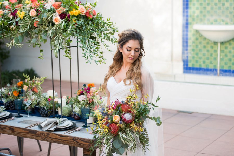 Colorful Navy, Yellow, and Orange Wedding Ideas via TheELD.com