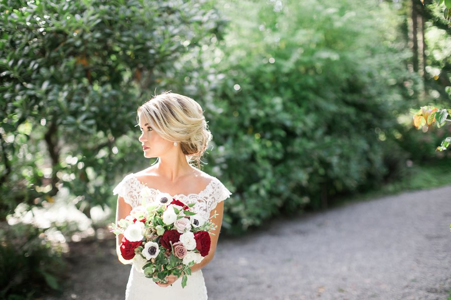 Romantic Pink & Red Elegant Garden Wedding Ideas via TheELD.com